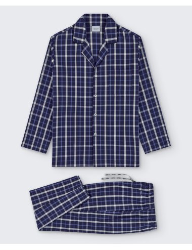 Men's buttoned shirt collar long pajamas - Giulio classic pajamas set