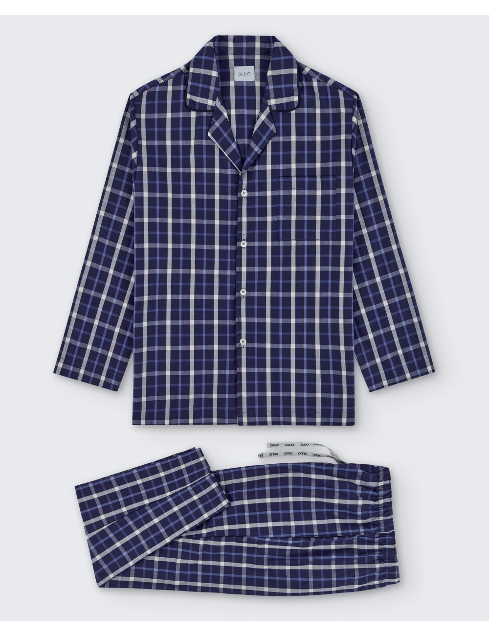 Men's buttoned shirt collar long pajamas - Giulio classic pajamas set Men's buttoned shirt collar long pajamas - Giulio classic pajamas set