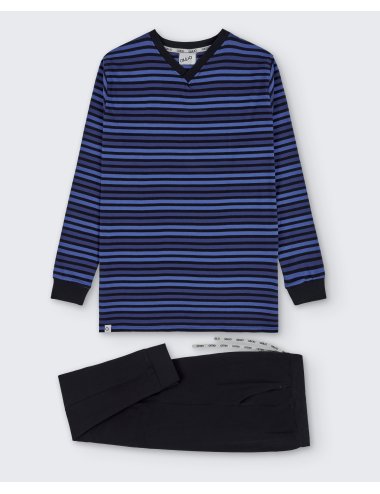 Striped Knit Pyjamas Set Neu