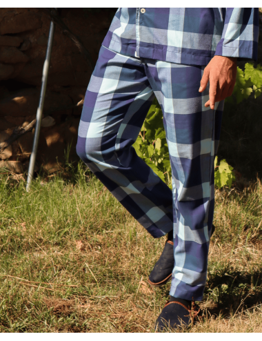 Pantalón largo de hombre a cuadros en rojo estilo escocés - Pantalón de estar por casa Mauri