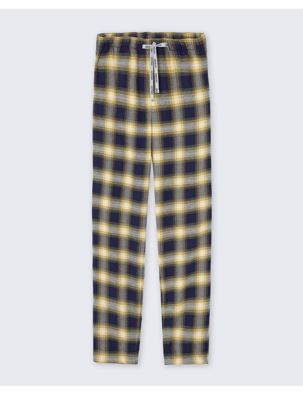 Pantalón largo de pijama de hombre a cuadros en amarillo y azul marino - Pantalón de pijama Pau Pantalón largo de pijama de hombre a cuadros en amarillo y azul marino - Pantalón de pijama Pau