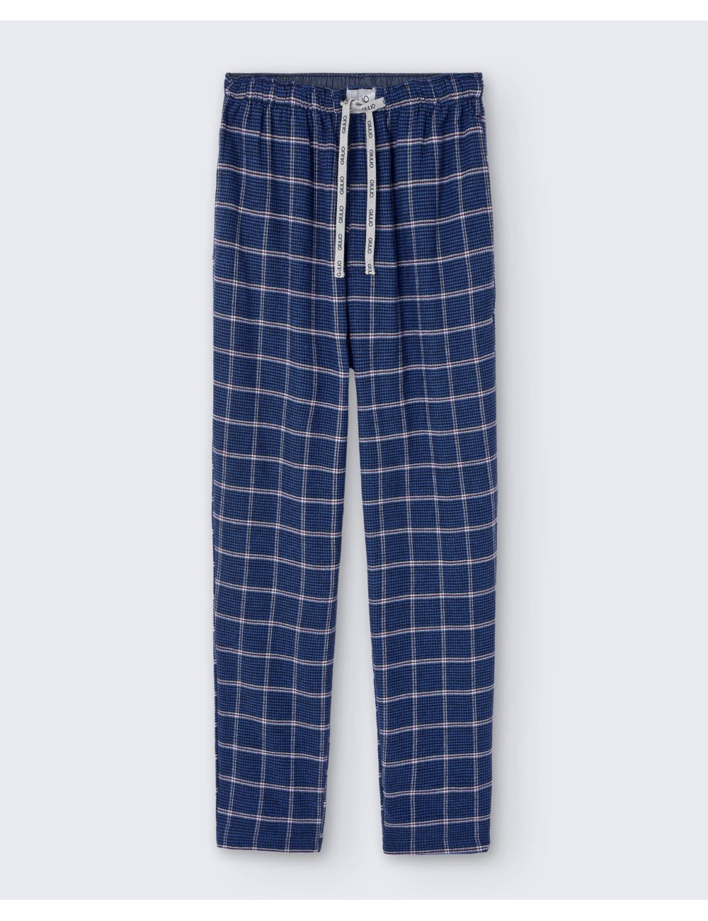 Pantalón largo de pijama de hombre de franela con dibujo pata de gallo en azul y negro - Pantalón de pijama Ot Pantalón largo de pijama de hombre de franela con dibujo pata de gallo en azul y negro - Pantalón de pijama Ot