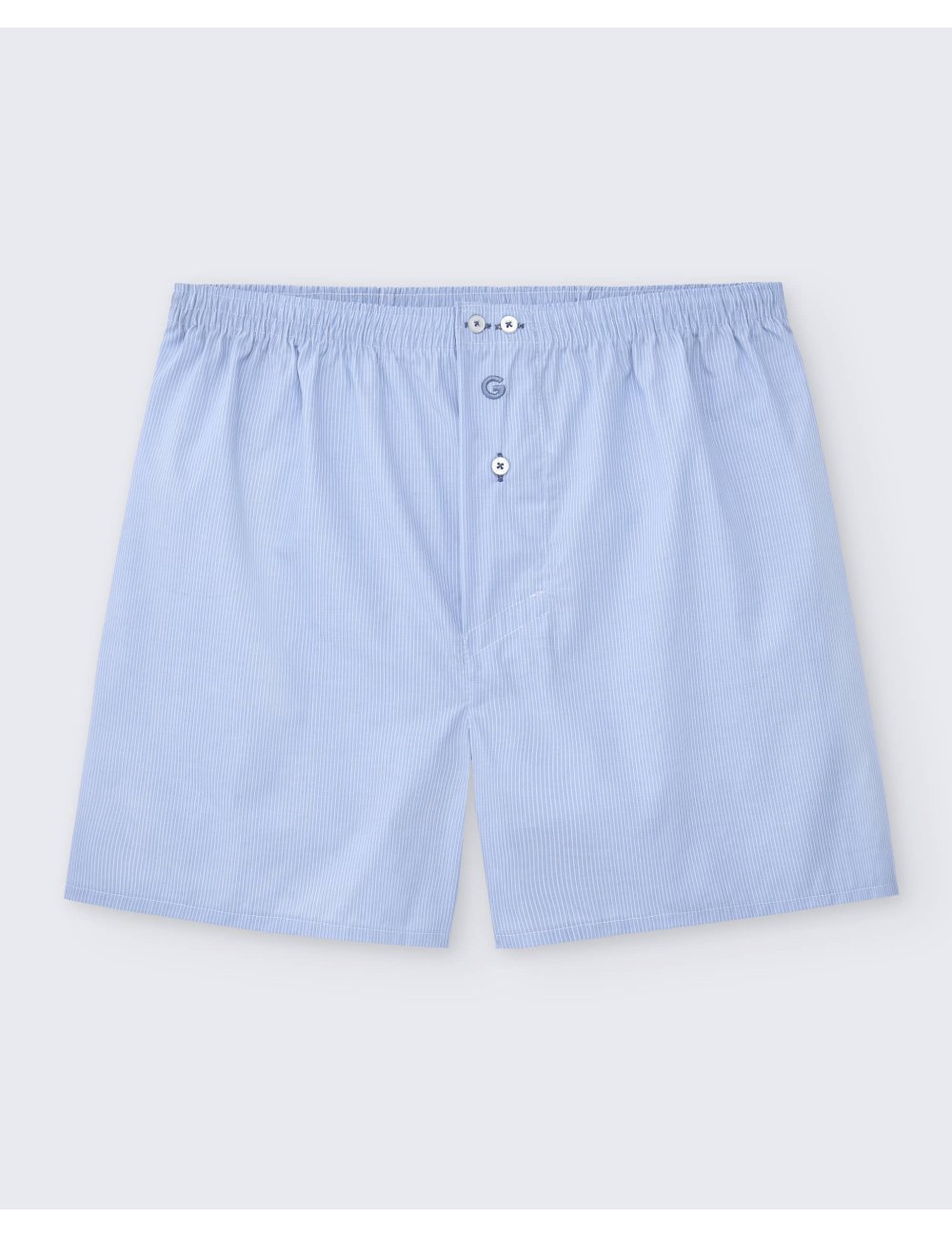 Bóxer de tela básico para hombre de finas rayas celeste y blanco - Bóxer Brisa Bóxer de tela básico para hombre de finas rayas celeste y blanco - Bóxer Brisa
