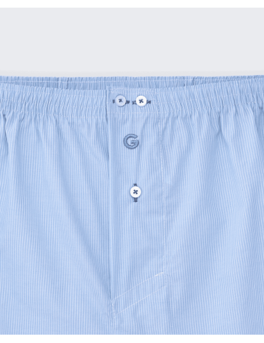 Bóxer de tela básico para hombre de finas rayas celeste y blanco - Bóxer Brisa