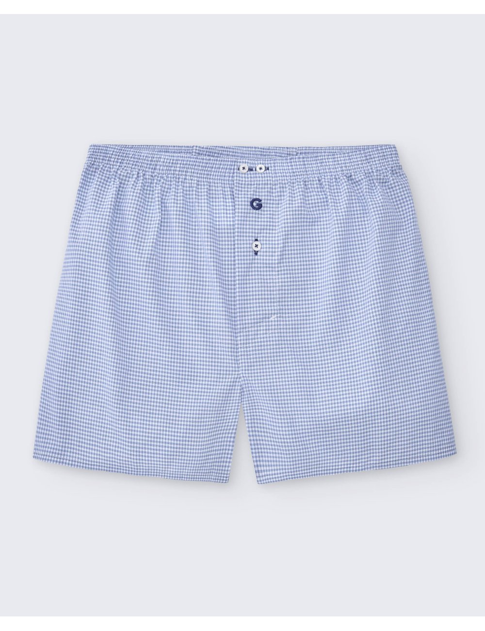 Bóxer de tela básico para hombre de finos cuadros vichy celeste y blanco - Bóxer Duncan Bóxer de tela básico para hombre de finos cuadros vichy celeste y blanco - Bóxer Duncan