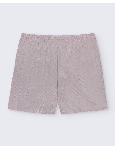 Bóxer de tela básico para hombre a cuadros en rojo y blanco - Boxer vent