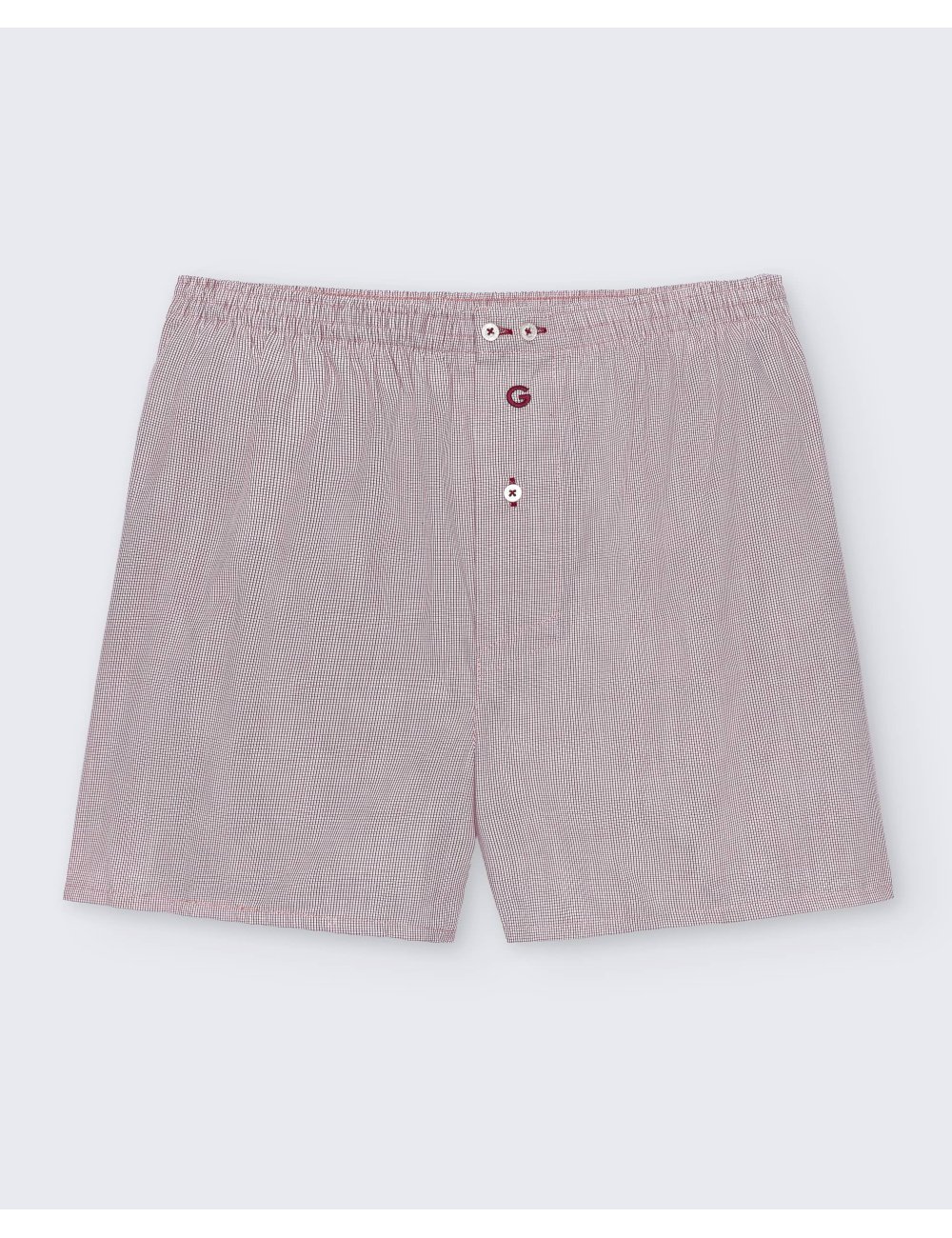 Bóxer de tela básico para hombre a cuadros en rojo y blanco - Boxer vent Bóxer de tela básico para hombre a cuadros en rojo y blanco - Boxer vent