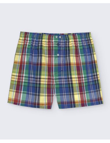 Bóxer de tela cuadros grandes multicolor hombre Giulio | Calzoncillos cómodos | Calidad asegurada | Bóxer Dorval