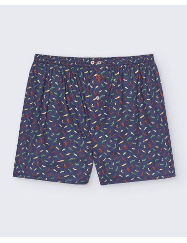 Bóxer de tela pequeño estampado paprika azul marino hombre Giulio | Calzoncillos cómodos | Calidad asegurada | Bóxer Tugo