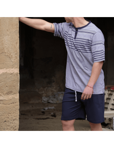 Pijama Punto Corto Hombre de rayas Giulio | Elegancia y comodidad | Pijama Arm