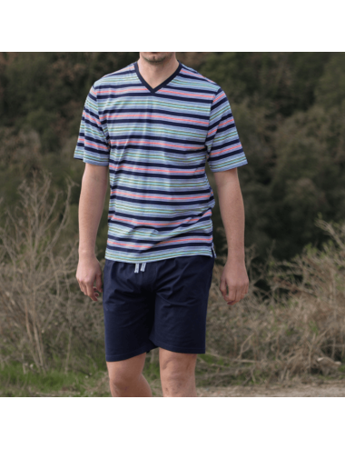 Pijama Punto Corto Hombre de rayas Giulio | Elegancia y comodidad | Pijama Cyrus