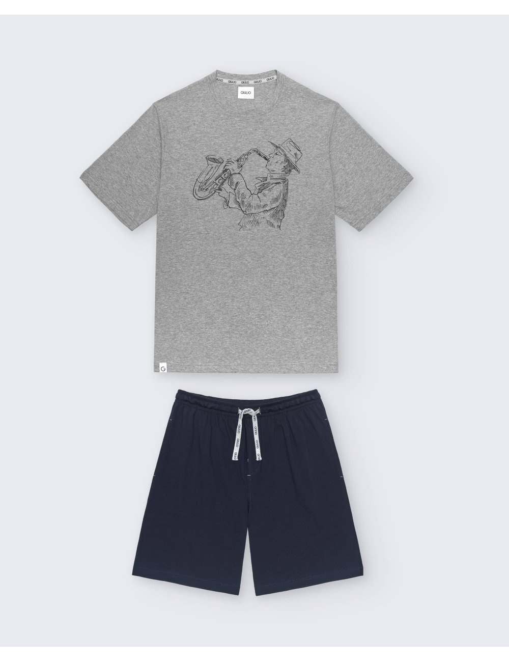 Pijama Punto Corto Hombre estampado Giulio | Comodidad y frescura | Pijama Malvi Pijama Punto Corto Hombre estampado Giulio | Comodidad y frescura | Pijama Malvi