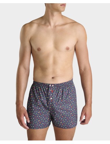 Bóxer de tela pequeño estampado paprika azul marino hombre Giulio | Calzoncillos cómodos | Calidad asegurada | Bóxer Tugo