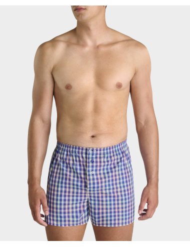 Bóxer de tela cuadros pequeños multicolor hombre Giulio | Calzoncillos cómodos | Calidad asegurada | Bóxer Aimar