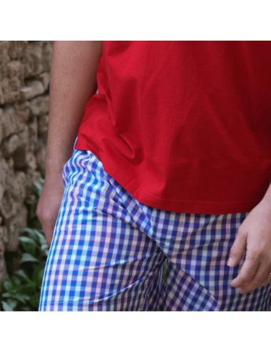 Pantalón de Pijama Corto Hombre de cuadros Giulio | Elegancia y frescura | Pantalón Pijama Aimar