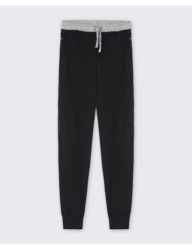 Black Knitted Long Pants