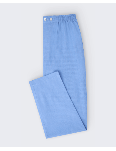Pijama camisero largo clásico de hombre con diseño fil a fil a la plana en azul celeste | Pijama camisero Best
