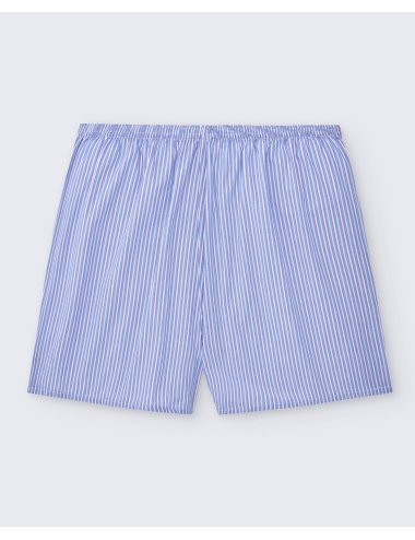 Pack de dos bóxers de tela para hombre de 100% algodón raya azul y fucsia / cuadro morado - Pack 138