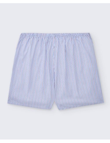 Pack de dos bóxers de tela para hombre de 100% algodón raya azul/cuadro azul y amarillo - Pack 139