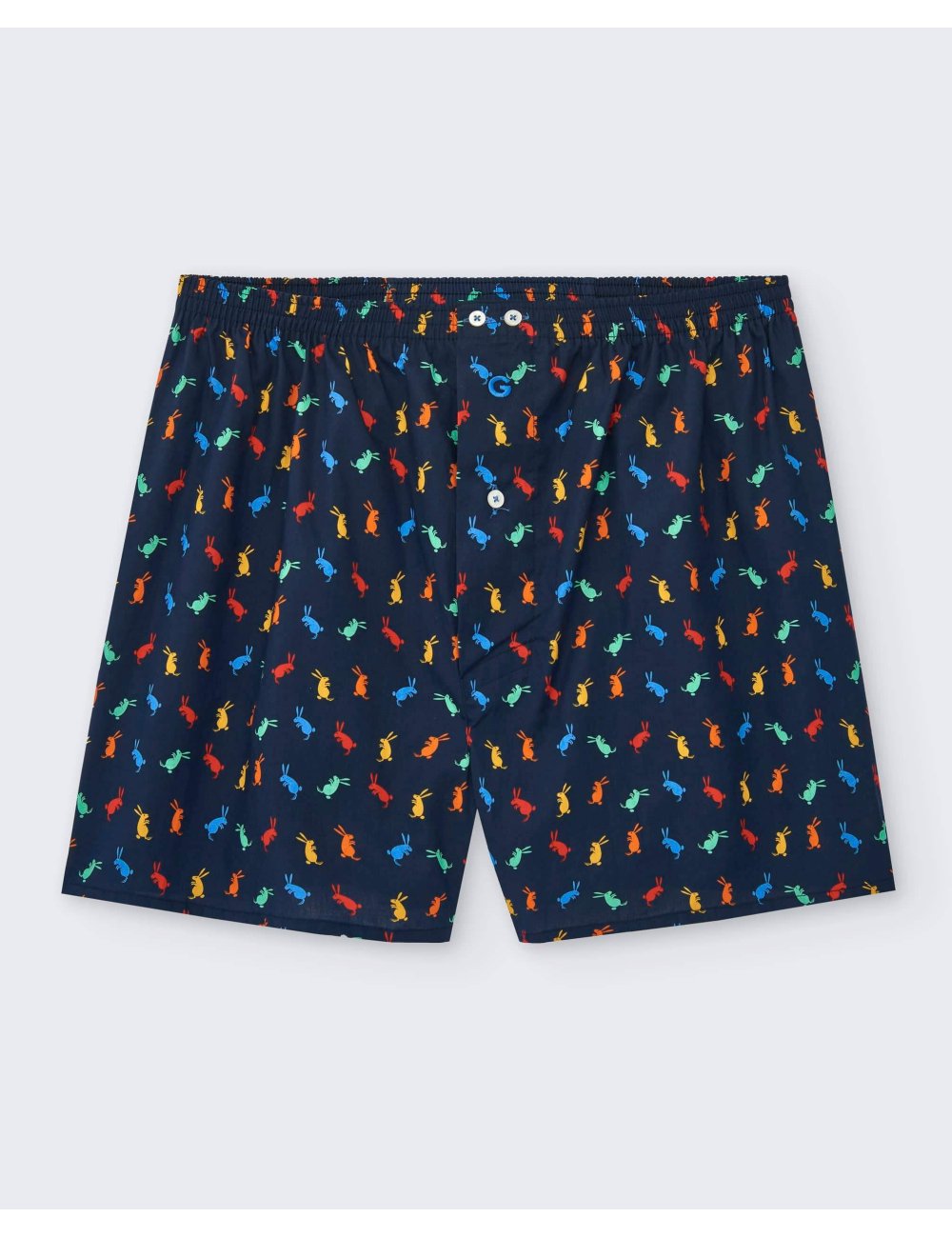 Bóxer de tela estampado dibujo conejos en azul marino hombre Giulio | Calzoncillos cómodos | Calidad asegurada | Bóxer Rabbit Bóxer de tela estampado dibujo conejos en azul marino hombre Giulio | Calzoncillos cómodos | Calidad asegurada | Bóxer Rabbit