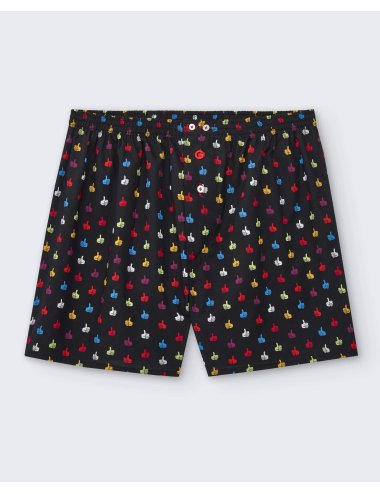 Bóxer de tela estampado dibujo mano OK en negro hombre Giulio | Calzoncillos cómodos | Calidad asegurada | Bóxer Rosic