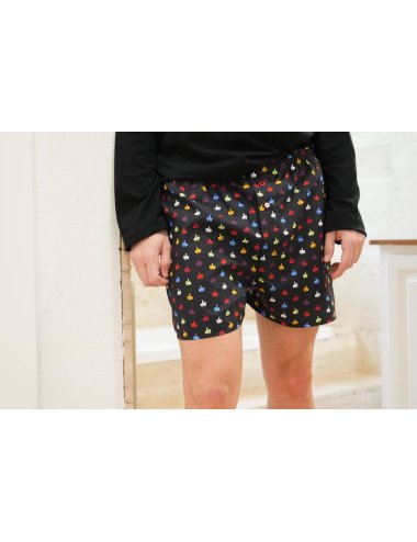 Bóxer de tela estampado dibujo mano OK en negro hombre Giulio | Calzoncillos cómodos | Calidad asegurada | Bóxer Rosic