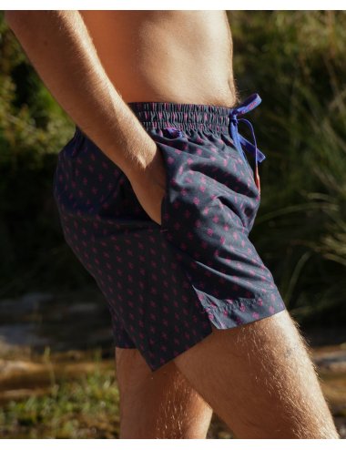Printed Polyester Men's Swimsuit Navy Giulio | Quick dry Male Swimwear | Swimsuit Valeri