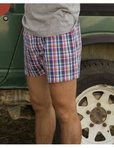 Amalfi Men's Woven Boxer | Plaid Pattern – Giulio