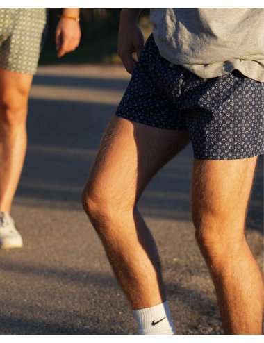 Bóxer de Tela para Hombre Elna| Estampado en Azul Marino – Giulio
