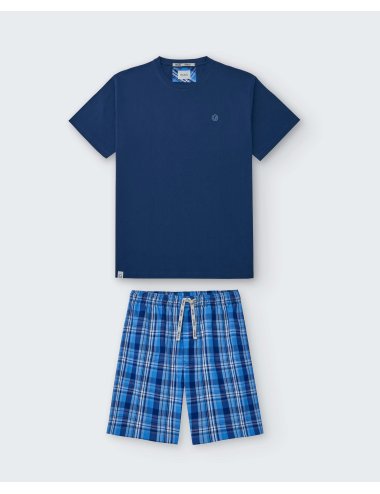 Men's Blue Short Pyjamas Giulio | Elegance and freshness | Pyjama Combi Dorval