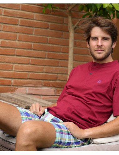 Pijama Corto Hombre de cuadros llamativos Giulio | Elegancia y frescura | Pijama combinado Finley