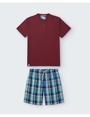 Pijama Corto Hombre de cuadros llamativos Giulio | Elegancia y frescura | Pijama combinado Finley