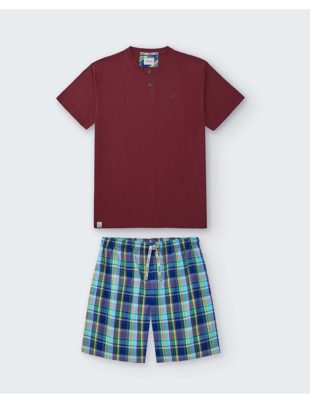 Pijama Corto Hombre de cuadros llamativos Giulio | Elegancia y frescura | Pijama combinado Finley Pijama Corto Hombre de cuadros llamativos Giulio | Elegancia y frescura | Pijama combinado Finley