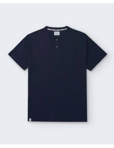 Pijama Corto de Punto para hombre con lunares en Azul Marino Giulio | Sencillez y comodidad | Pijama Savoy