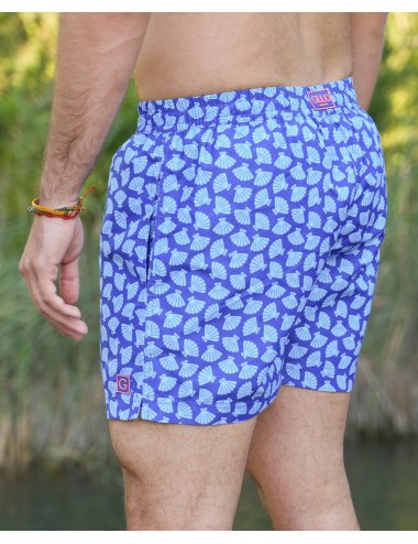 Bañador Hombre Tomeu | Estampado de Conchas Azul - GIULIO