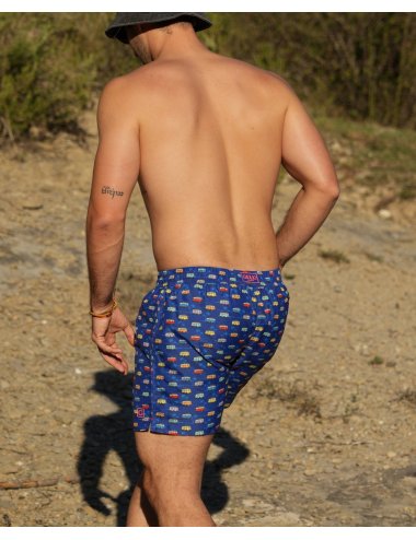 Bañador Hombre Vans | Estampado Retro de Furgonetas  Azul - GIULIO