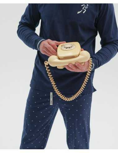 Pijama largo de punto estampado para hombre. Modelo Taulet | Giulio