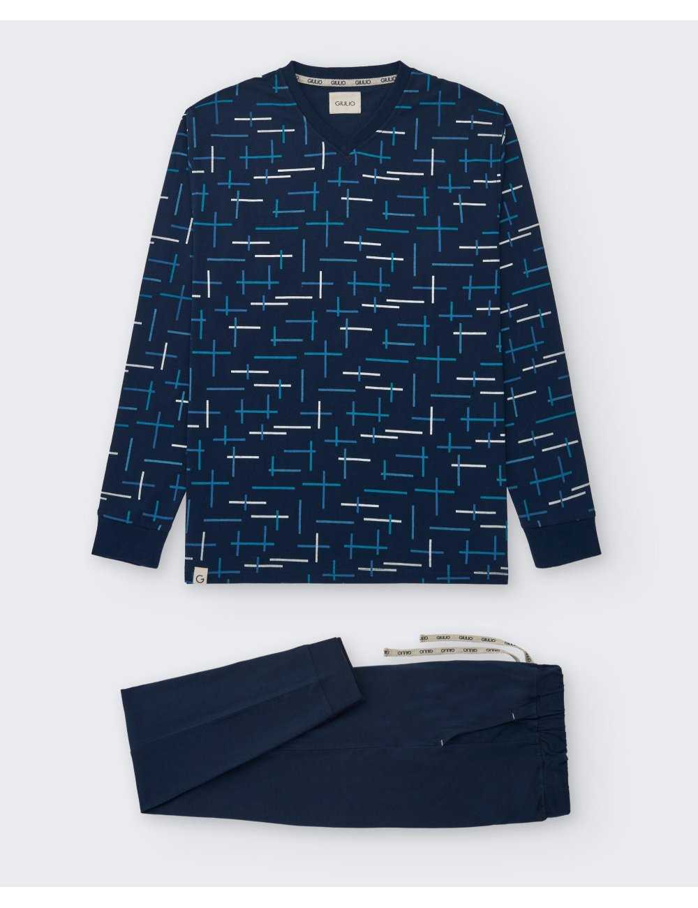 Pijama largo de punto estampado para hombre. Modelo Toler | Giulio Pijama largo de punto estampado para hombre. Modelo Toler | Giulio