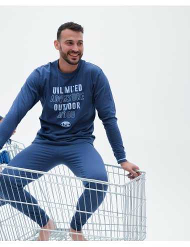 Men’s Long Cotton Pajamas Colson – Jersey Knit | Giulio
