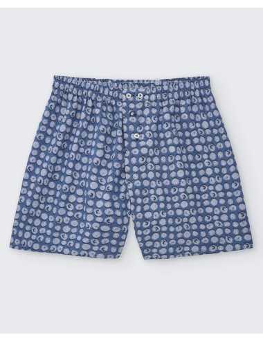 Men’s Geometric Woven Boxer Full Moon |100% Cotton | Giulio