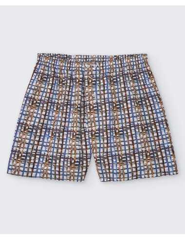 Men’s geometric Woven Boxer Full Moon |100% Cotton | Giulio