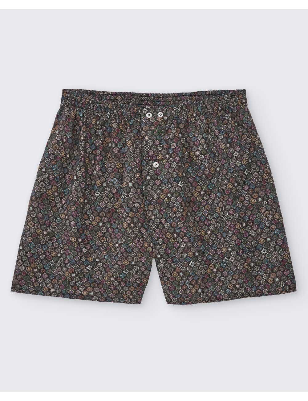 Men’s Floral Woven Boxer Autumn Mosaic|100% Cotton | Giulio Men’s Floral Woven Boxer Autumn Mosaic|100% Cotton | Giulio