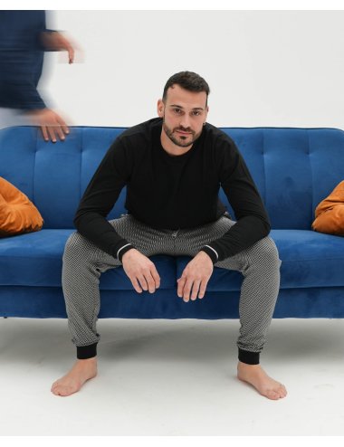 Men’s Long Cotton Pajamas Urban – Jersey Knit | Giulio