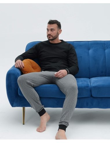 Men’s Long Cotton Pajamas Urban – Jersey Knit | Giulio