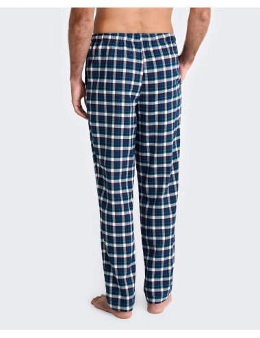 Men’s flannel pyjama trousers blue check Cotet| Giulio