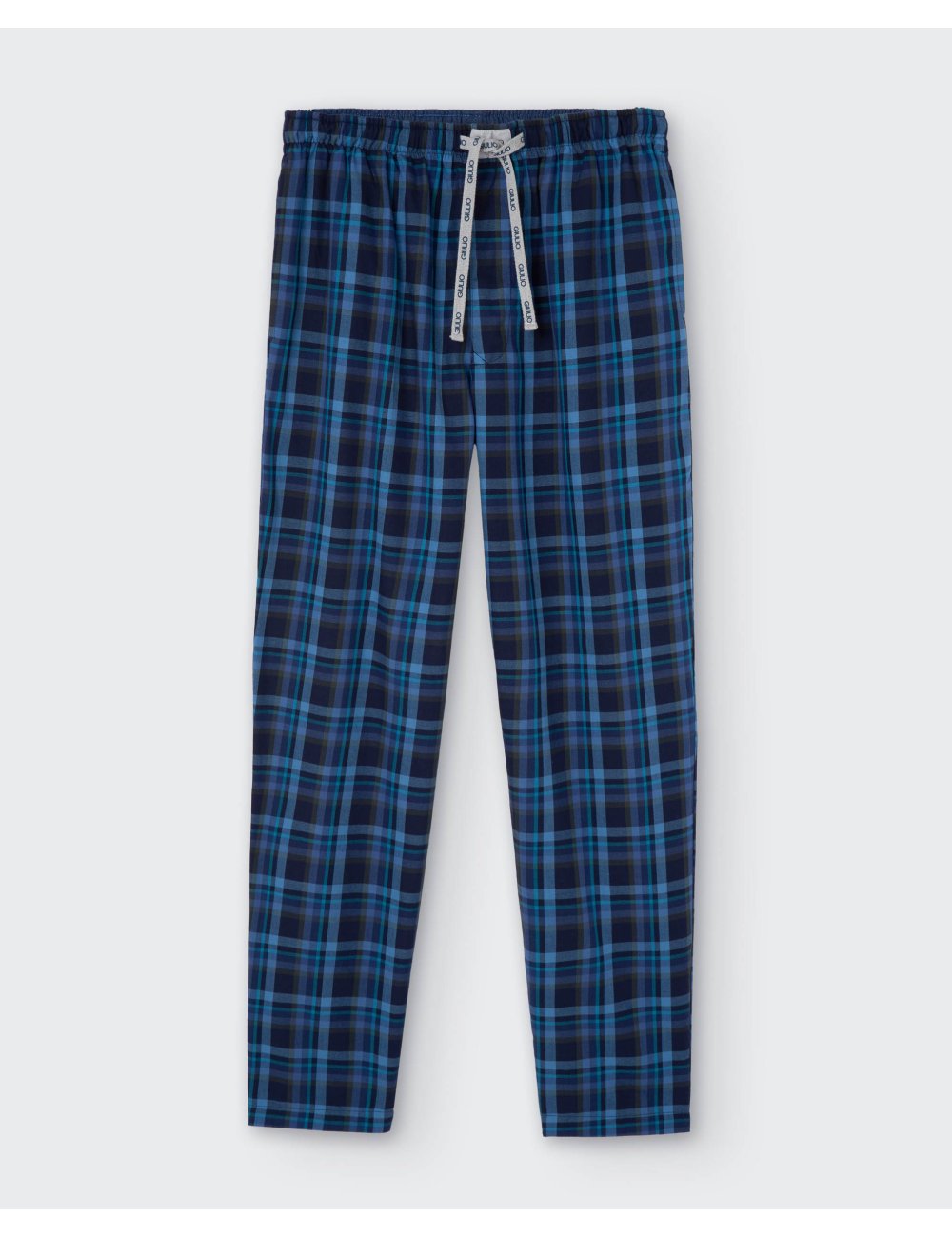 Men’s flannel pyjama trousers blue check Bedmon| Giulio