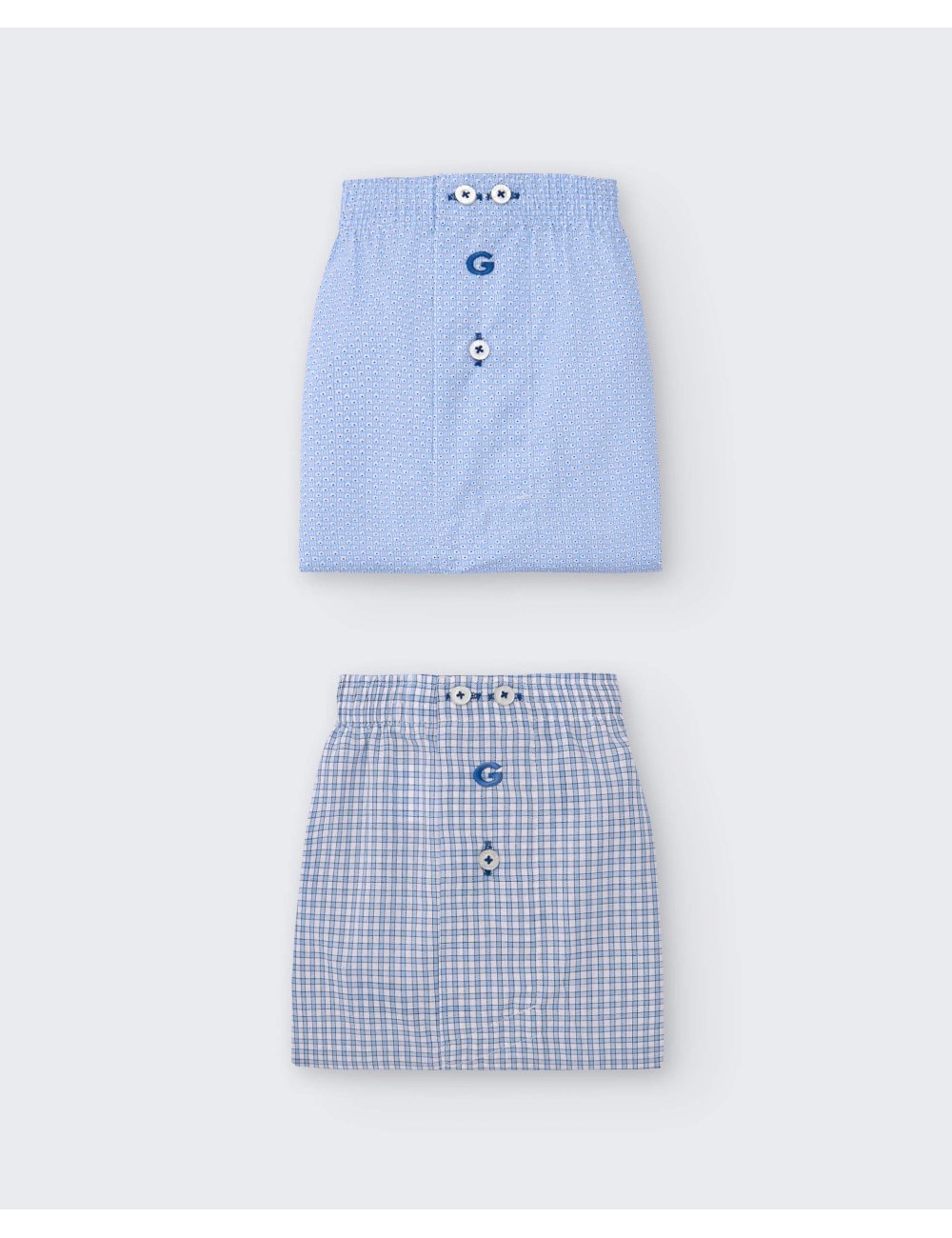 Pack de 2 bóxers de tela para hombre 100% algodón - Pack 166| Giulio