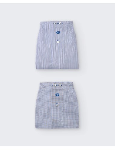 Pack de 2 bóxers de tela para hombre 100% algodón - Pack 167| Giulio