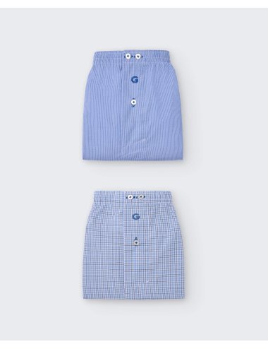 Pack de 2 bóxers de tela para hombre 100% algodón - Pack 170 | Giulio
