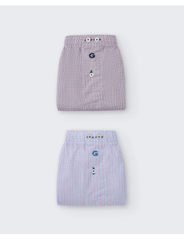 Pack de 2 bóxers de tela para hombre 100% algodón - Pack 173 | Giulio